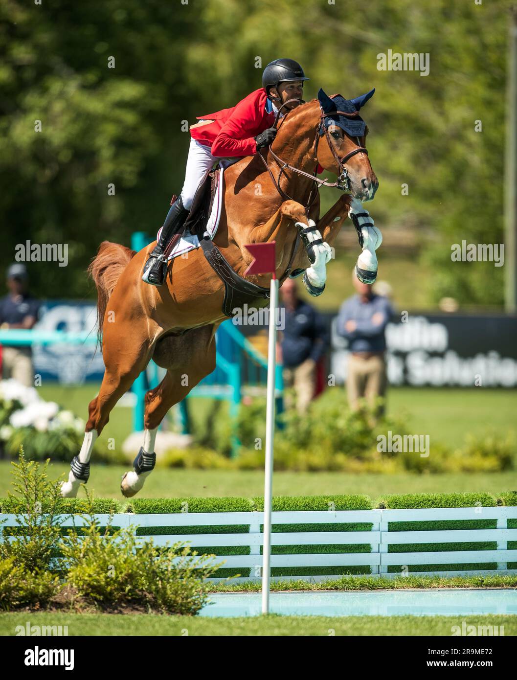 Kent Farrington von Team USA nimmt am 6. Juni 2023 am FEI Nations Cup in Langley, B.C., Kanada Teil. Stockfoto