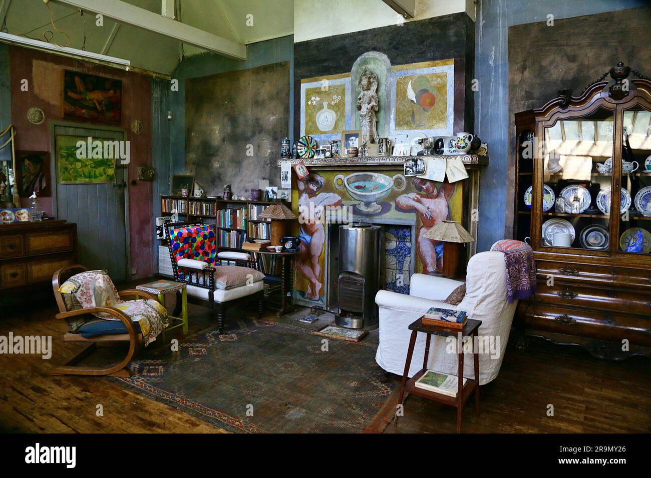 Charleston Farmhouse, West Firle, Lewes, Sussex, Vereinigtes Königreich Bloomsbury Group Stockfoto