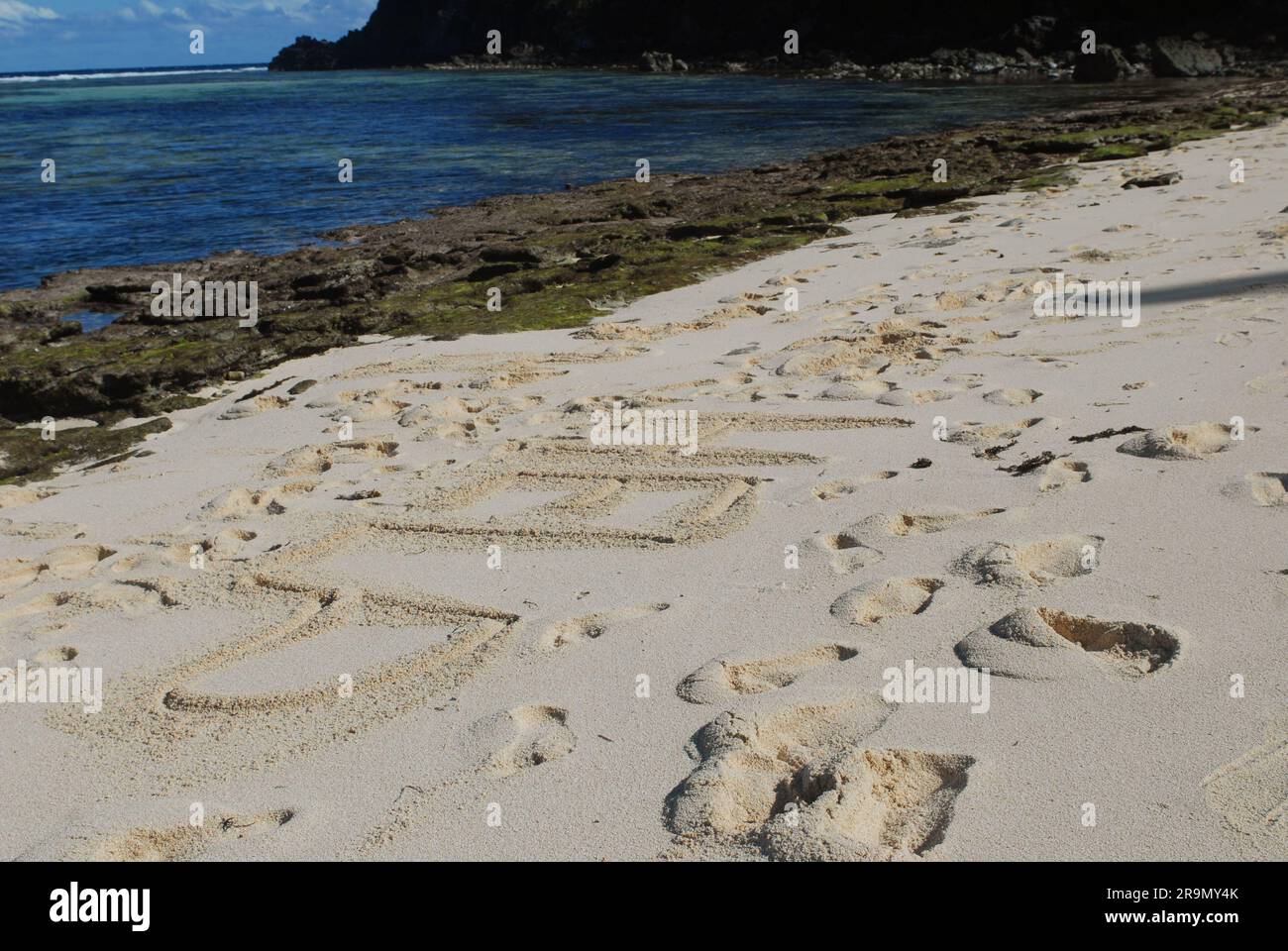 Modriki Island oder Cast Away Island, Drehort von Tom Hank's Film „Cast Away“, Fidschi, Südpazifik. Stockfoto