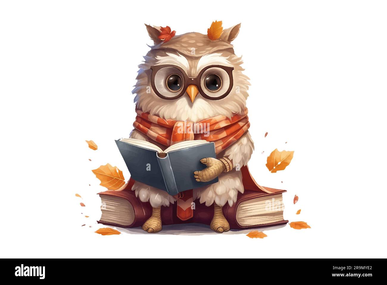 Süße Eule mit Lehrbuch-Konzept Stock Vektor