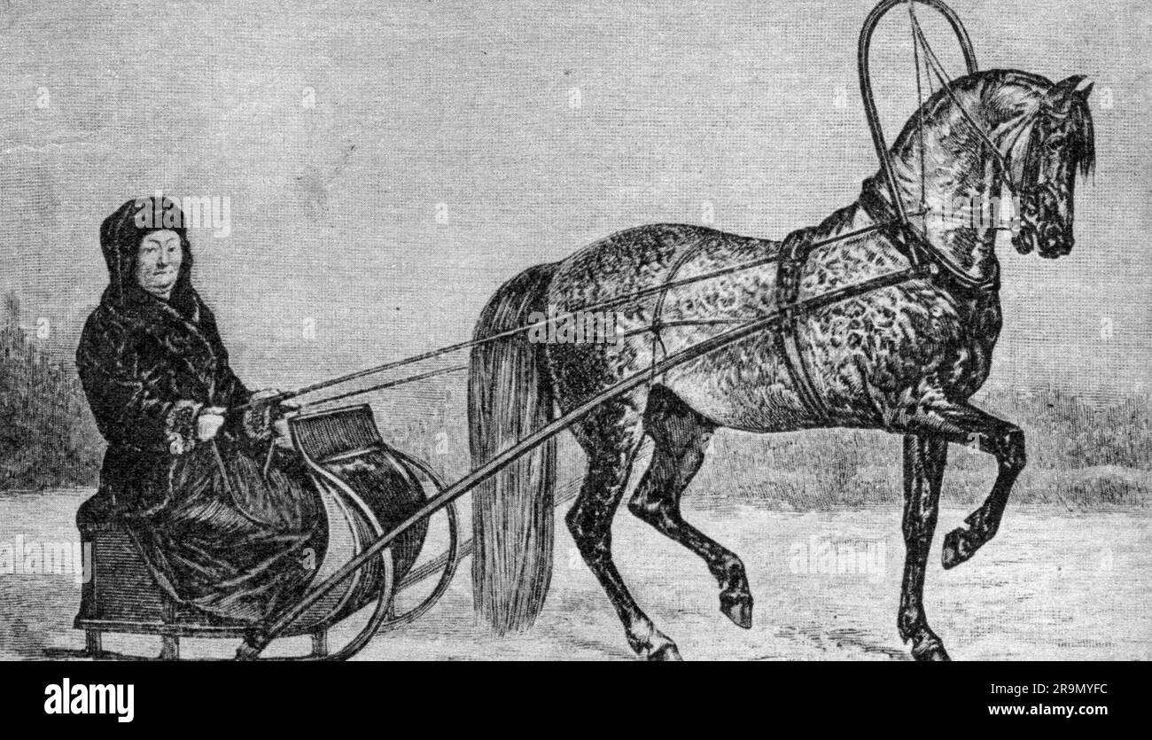 Transport/Transport, Schlitten, Pferdeschlitten im 18. Jahrhundert, ZUSÄTZLICHE-RECHTE-FREIGABE-INFO-NICHT-VERFÜGBAR Stockfoto