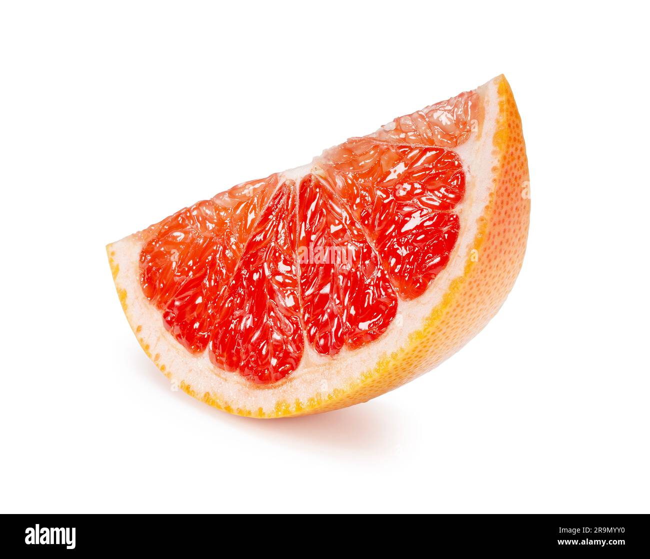 Geschnittene Grapefruit auf weißem Hintergrund. Stockfoto