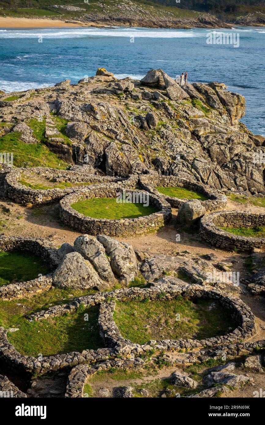 Castro de Barona, keltische Siedlung -1. Century BC, Porto do Son, Provinz La Coruna, Region Galicien, Spanien Stockfoto