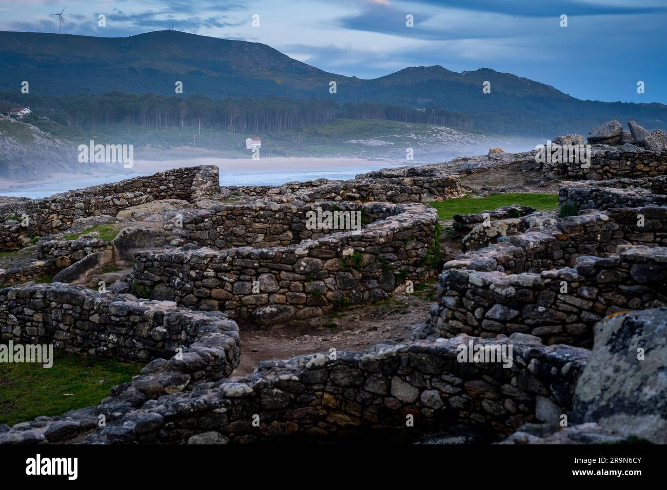 Castro de Barona, keltische Siedlung -1. Century BC, Porto do Son, Provinz La Coruna, Region Galicien, Spanien Stockfoto