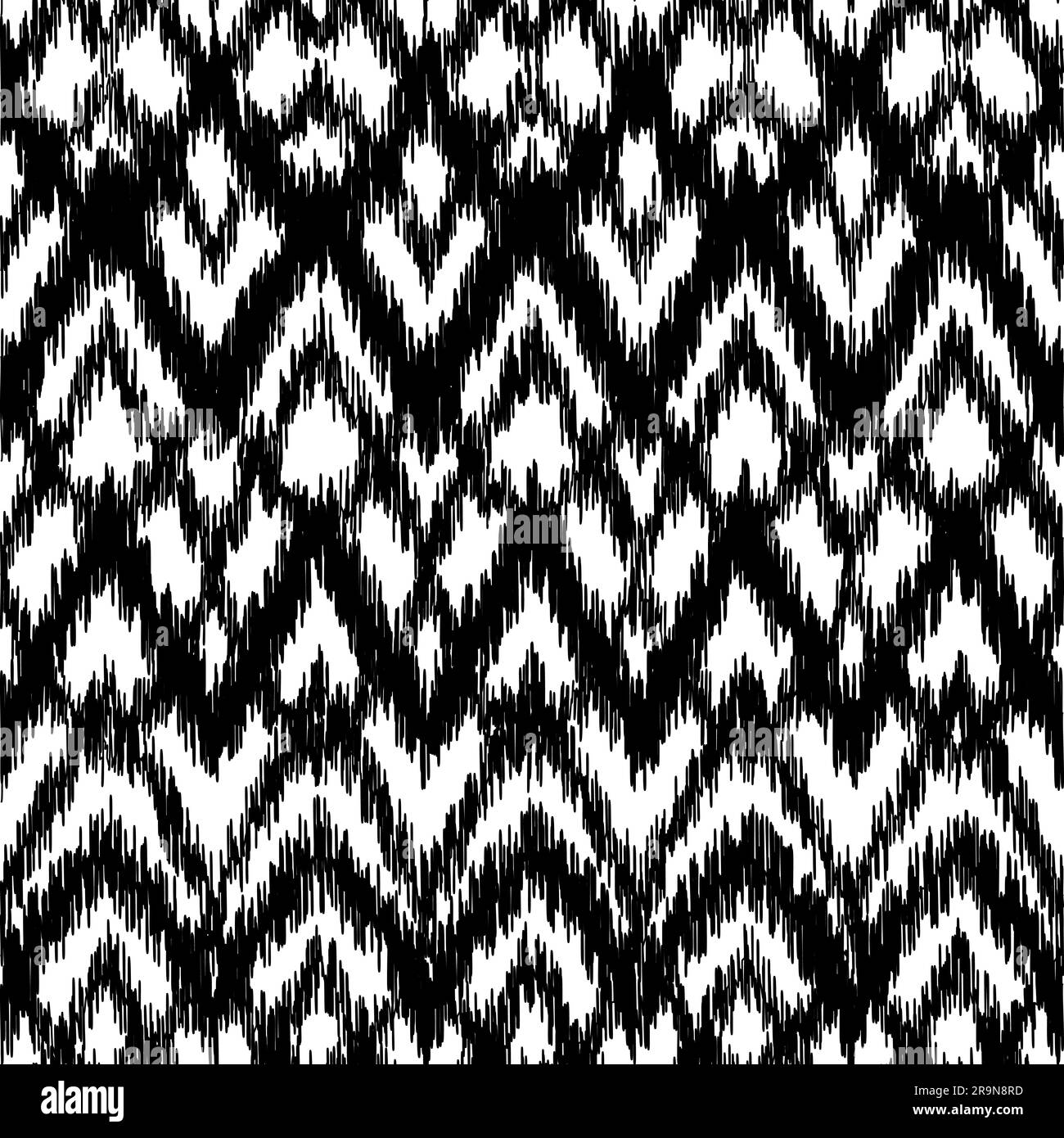 Vector nahtlos schwarz-weiß geometrisches Ikat-ethnisches Muster Stock Vektor