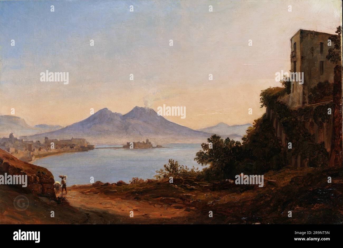 Franz Ludwig Catel - Bucht von Neapel mit Vesuv und Castel dell'Ovo 1820 Stockfoto
