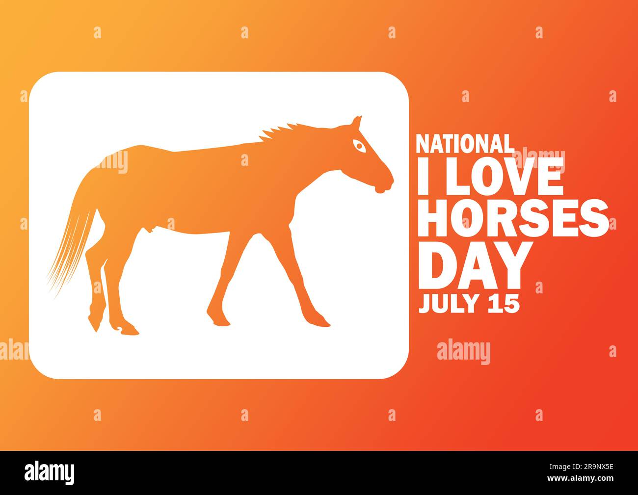 National I Love Horses Day. Juli 15. Vektordarstellung für Grußkarte, Poster und Banner Stock Vektor