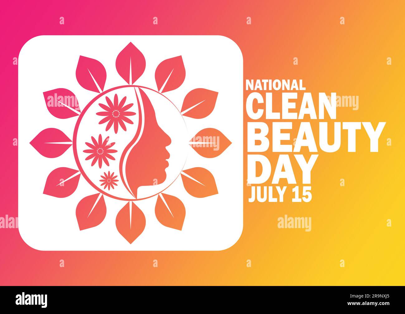 Vektor-Illustration zum National Clean Beauty Day. Juli 15. Urlaubskonzept. Vorlage für Hintergrund, Banner, Karte, Poster mit Texteindruck. Stock Vektor