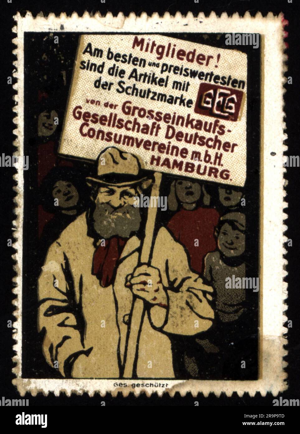 Werbung, Verein, Massenkaufverein deutscher Verbrauchergenossenschaften, Hamburg, ZUSÄTZLICHE-RECHTE-FREIGABE-INFO-NICHT-VERFÜGBAR Stockfoto