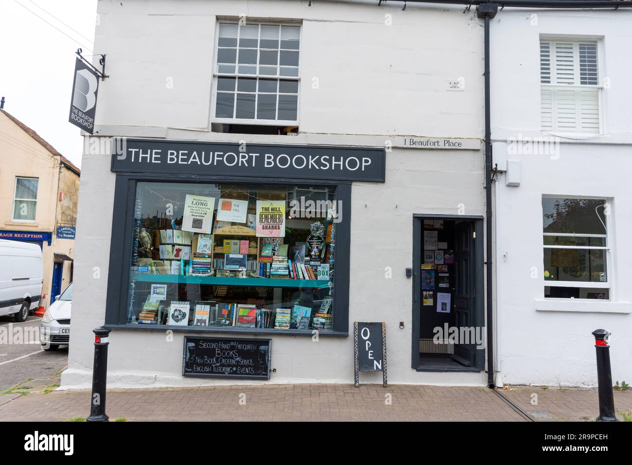 Der Beaufort Bookshop in Larkhall in der Nähe von Bath, Somerset, England, Großbritannien Stockfoto