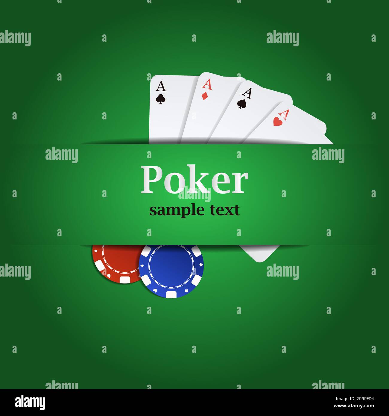 Vektor-Poker-Hintergrund mit Spielkarten und chips Stock Vektor
