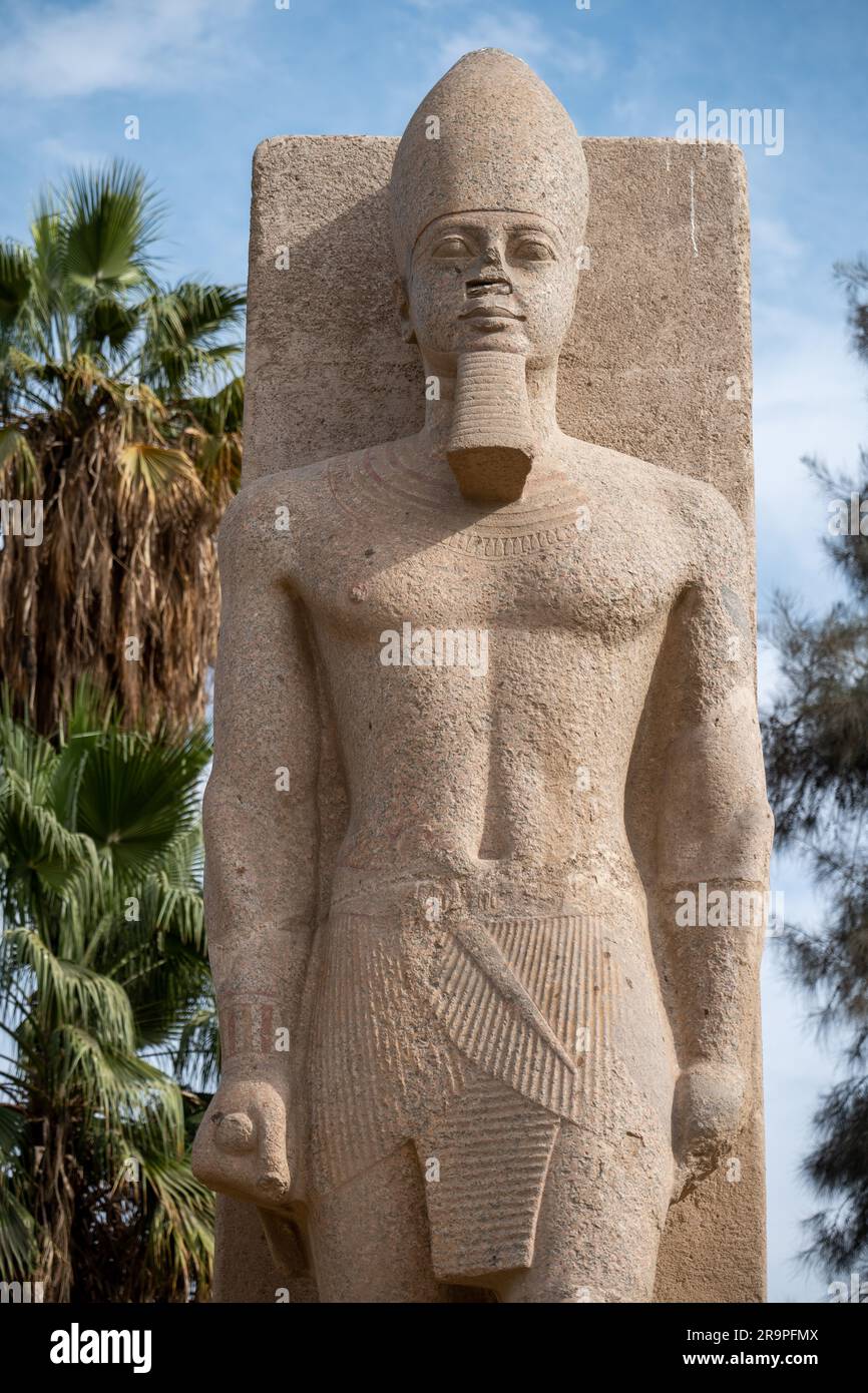 Nahaufnahme einer Statue von Ramses II Stockfoto