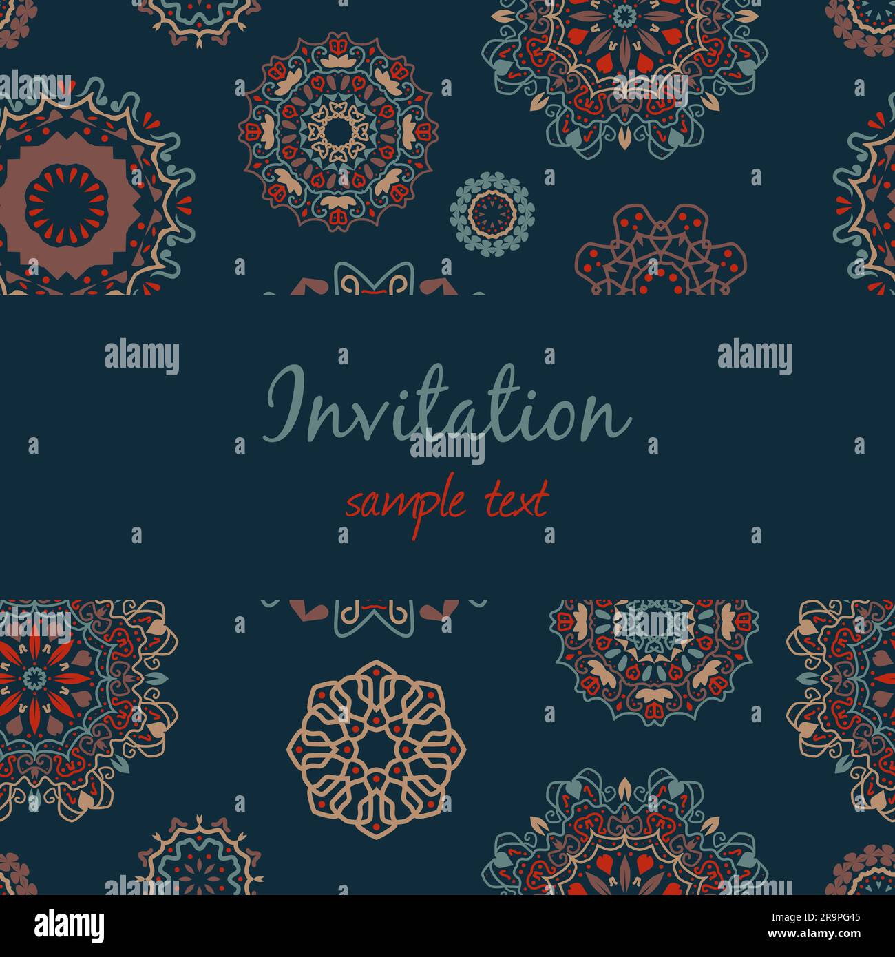 Vektor farbenfrohe Einladung mit Blumenverzierung Stock Vektor