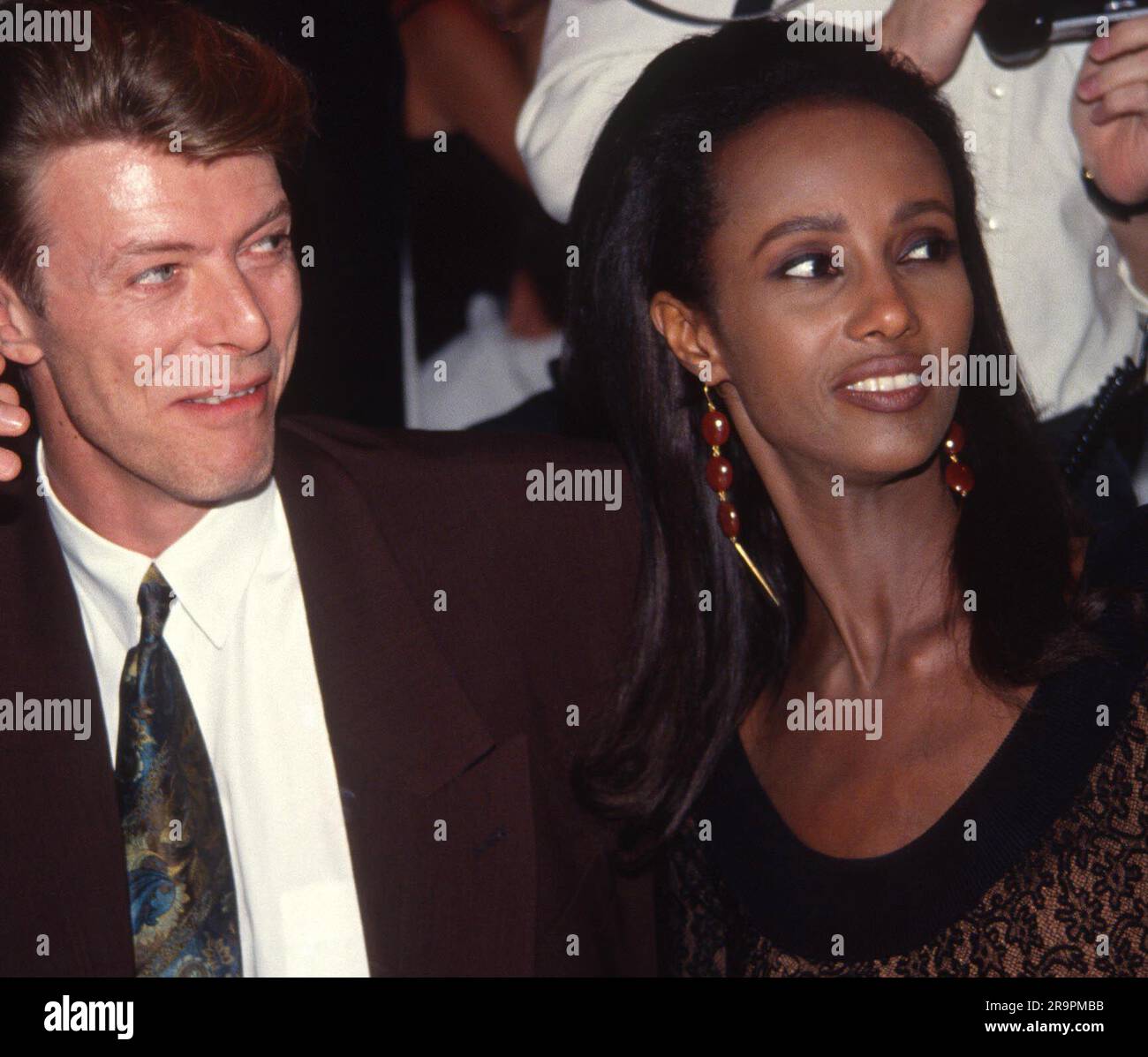 1990 David Bowie Iman John Barrett/PHOTOlink Stockfoto
