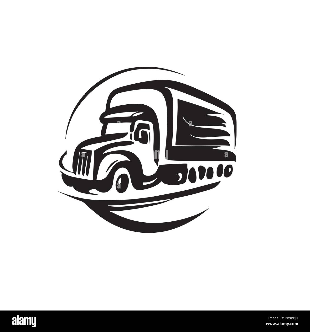 LKW-Logo auf einem weißen Bildschirm Stock Vektor