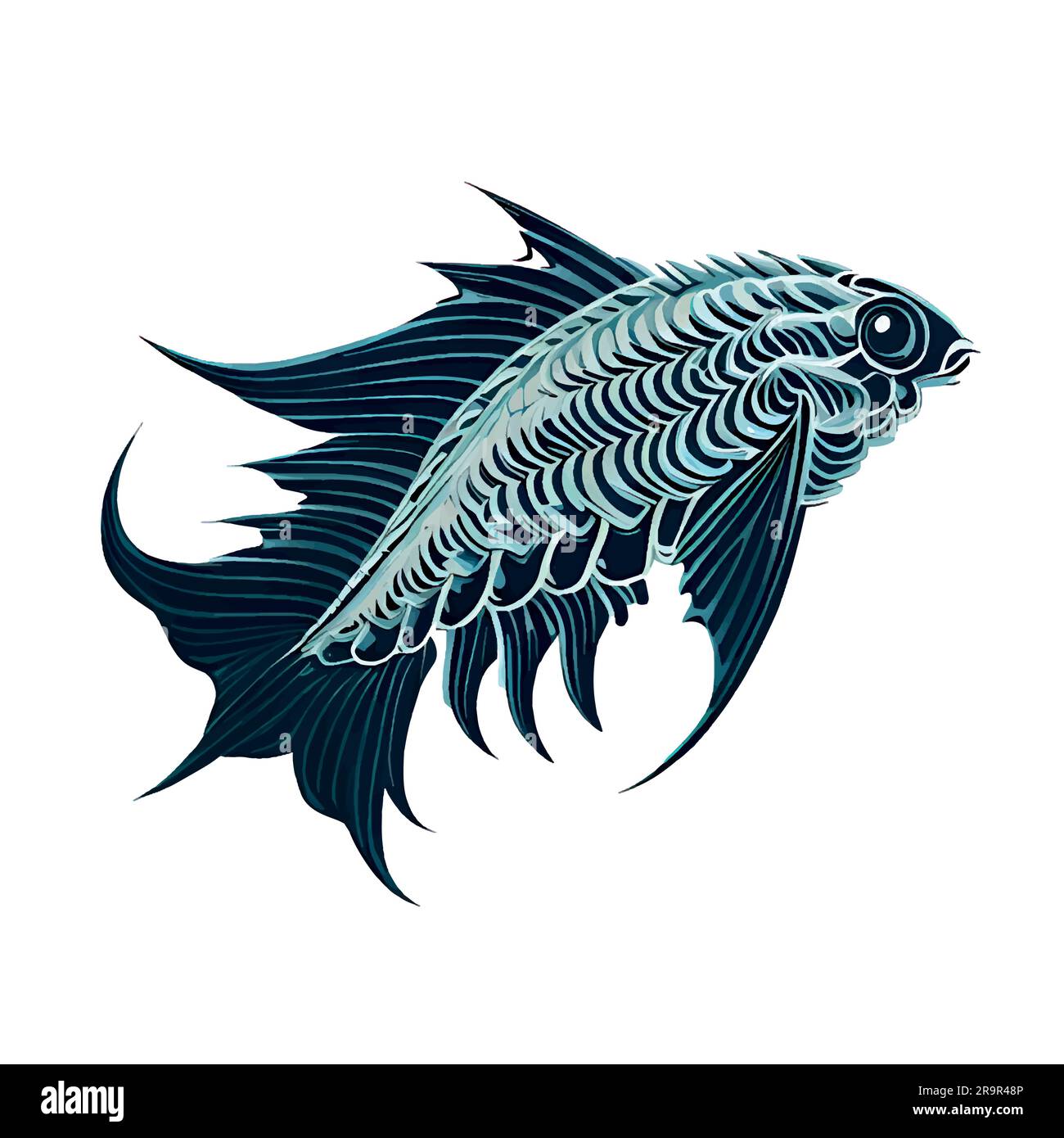 Fischlogo in blauer Farbe Stock Vektor