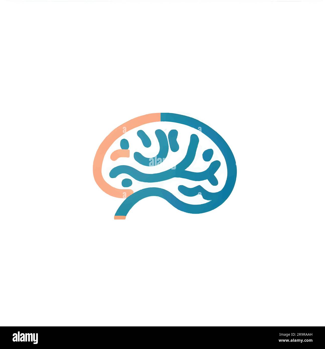 Logo für verschiedenes Gehirn auf weißem Hintergrund Stock Vektor