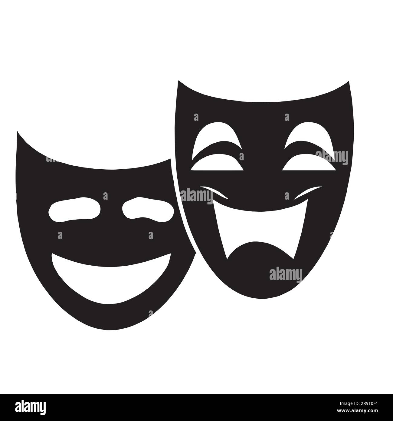 Theater glücklich und traurig Maskensymbol Illustration Stock Vektor