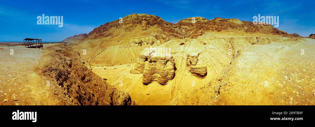 Felsformationen in der Judäischen Wüste, Qumran, Israel Stockfoto