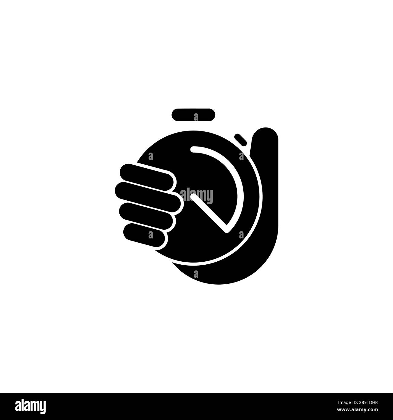 Zeiterfassung mit einer Hand-Stoppuhr für mehr Effizienz Stock Vektor