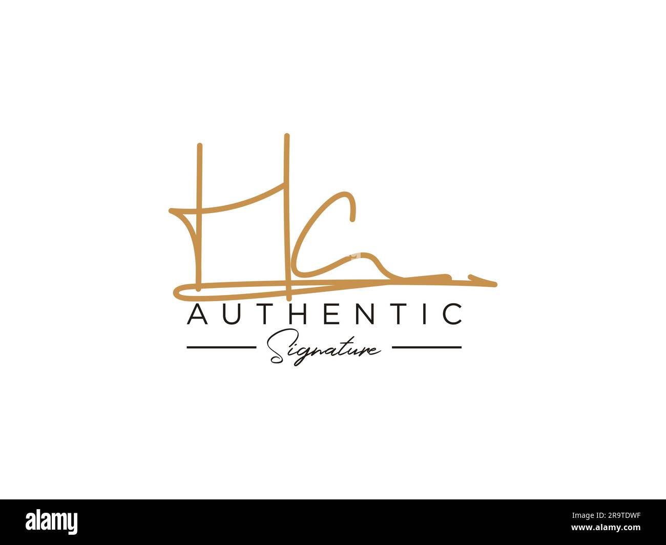 HC Signature Logo Template Vector (Vorlagenvektor für das HC-Logo) Stock Vektor