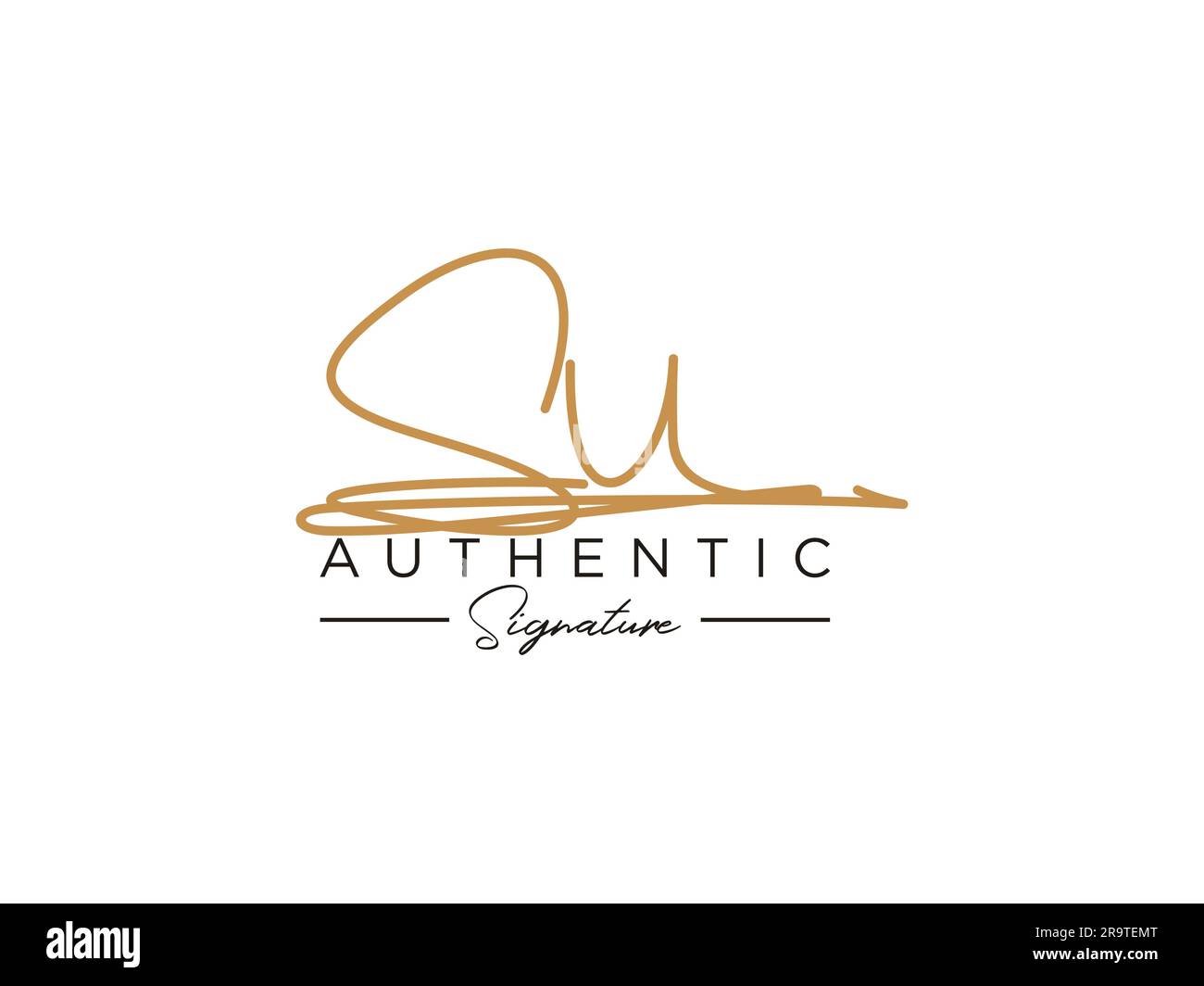 VEKTOR der SU-Signatur-Logo-Vorlage. Stock Vektor