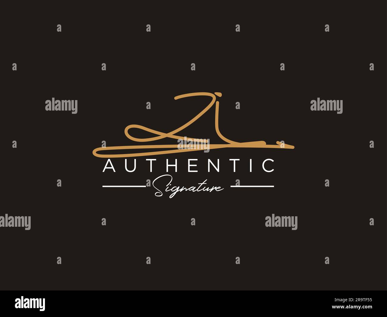 VEKTOR für DIE ZI-Signatur-Logo-Vorlage. Stock Vektor