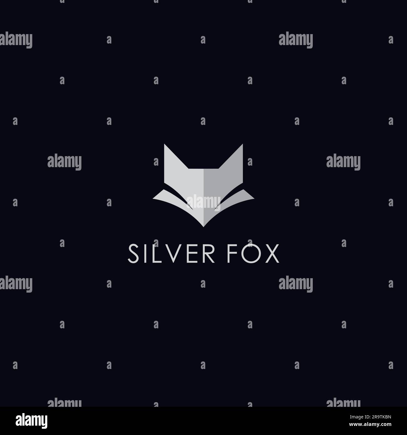 Silver Fox Logo einfaches Design. Fox Head Logo Stock Vektor