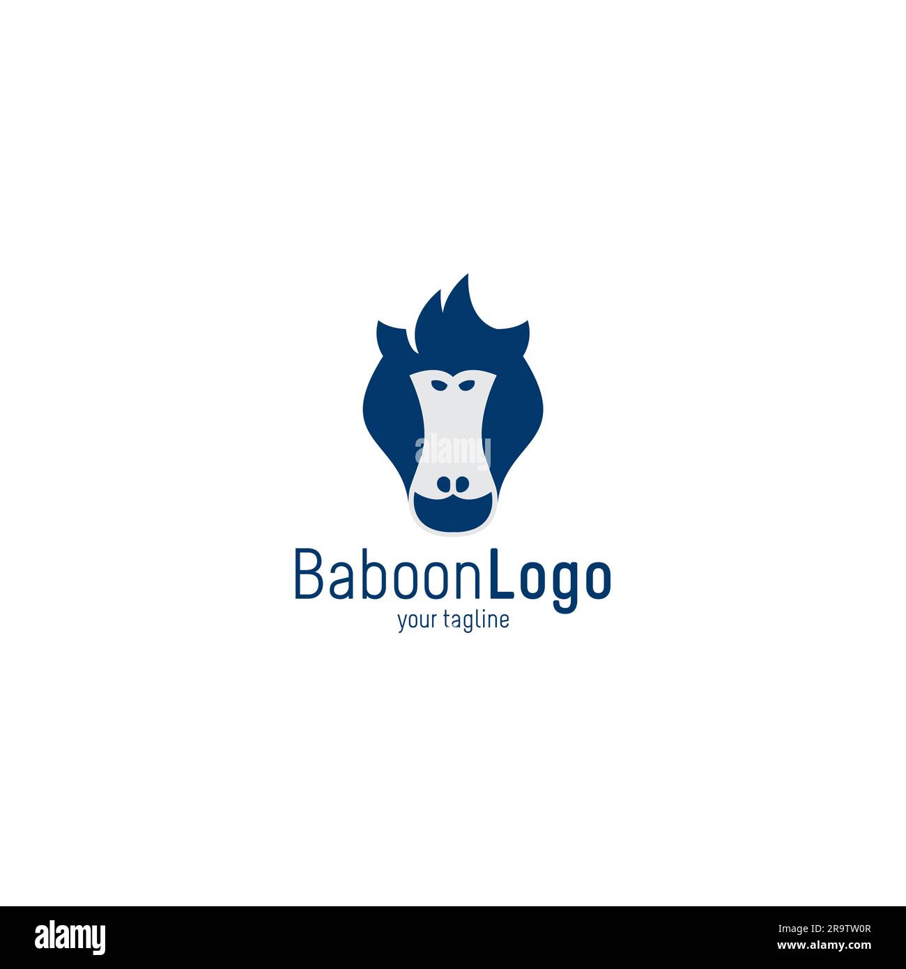 Logo von Pavioon Monkey. Affenkopf-Logo Stock Vektor