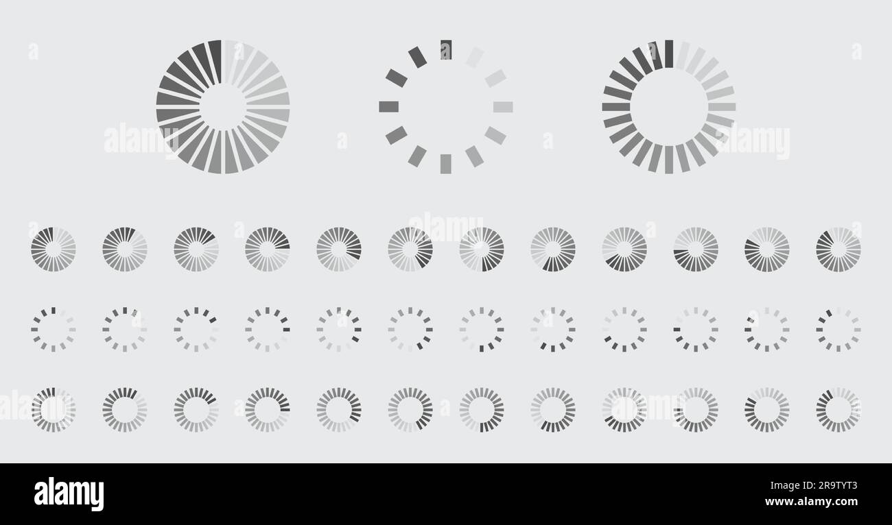 Circular Loading Buffering Icons Vector Set Video Ready for Animation ...