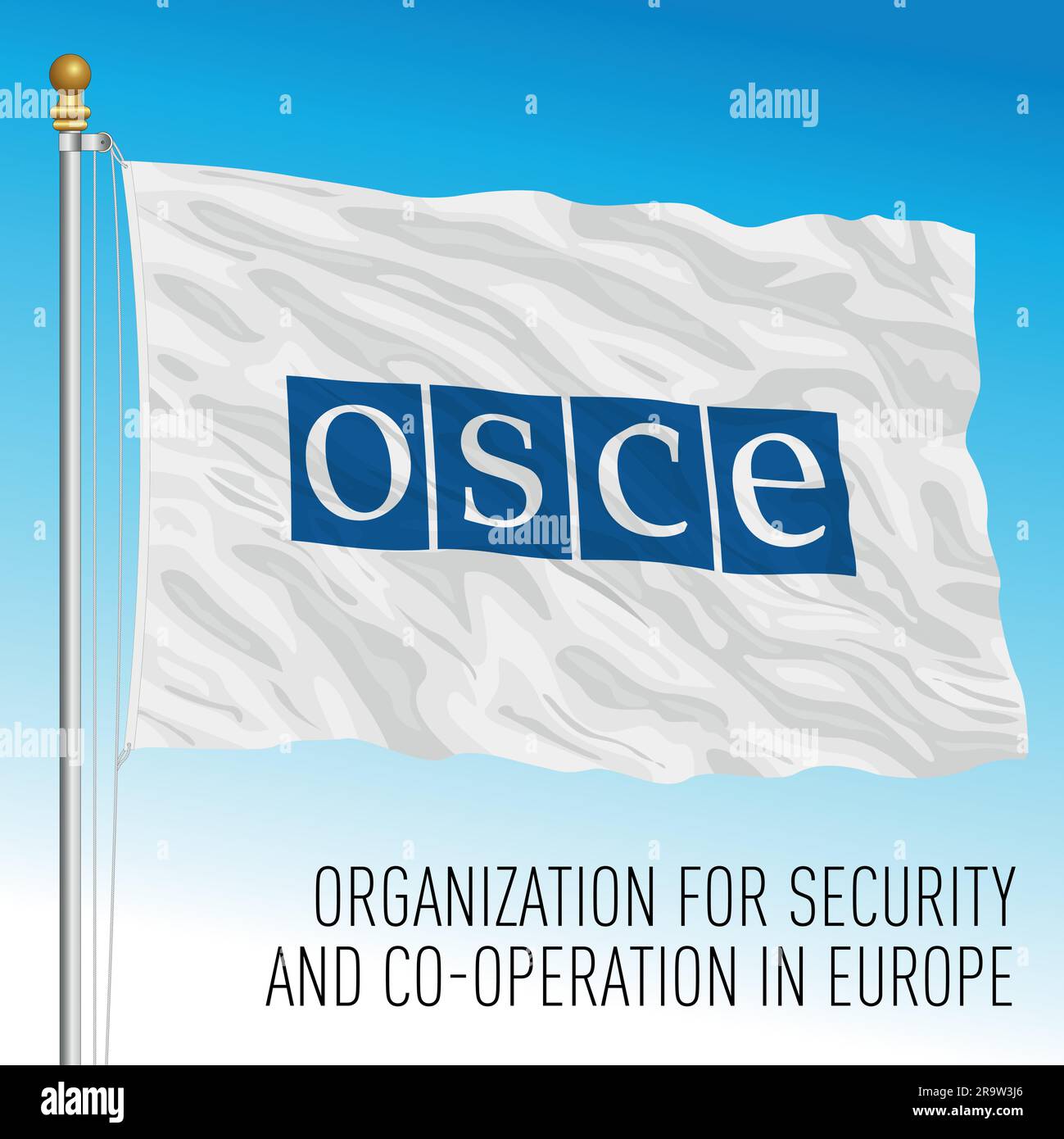 OSZE-Organisation für Sicherheit und Zusammenarbeit in Europa Flagge, europäische Organisation, Vektordarstellung Stock Vektor
