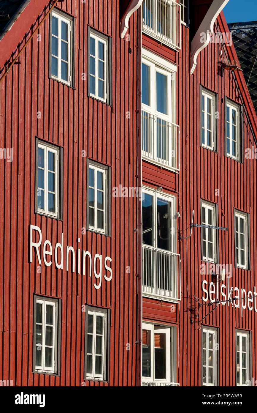 Tromso-Norway-10,07,2022 -Tromso Harbor Houses - Stockfoto Stockfoto