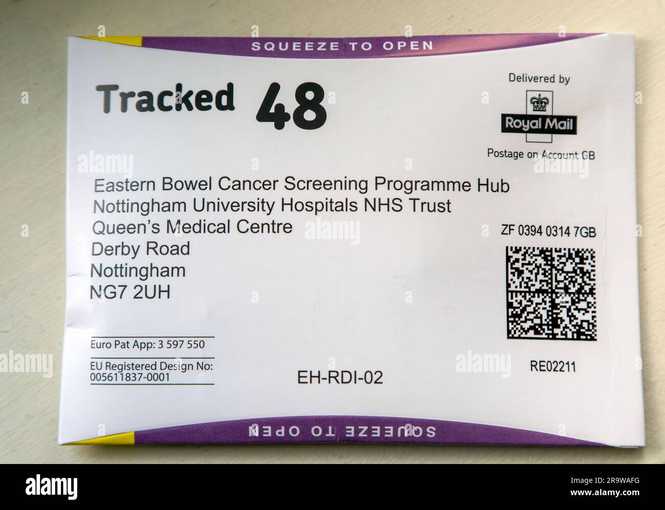 Getracktes 48-Envelope-Darm-Screening-Programm, England, Großbritannien Stockfoto