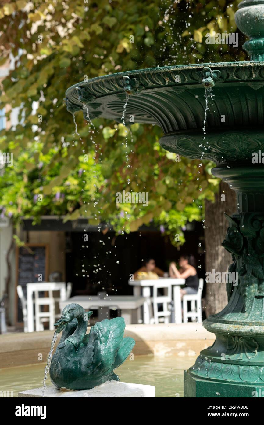 Brunnen auf dem Platz Saint Paul Trois Chateaux Nyons Drome France Stockfoto