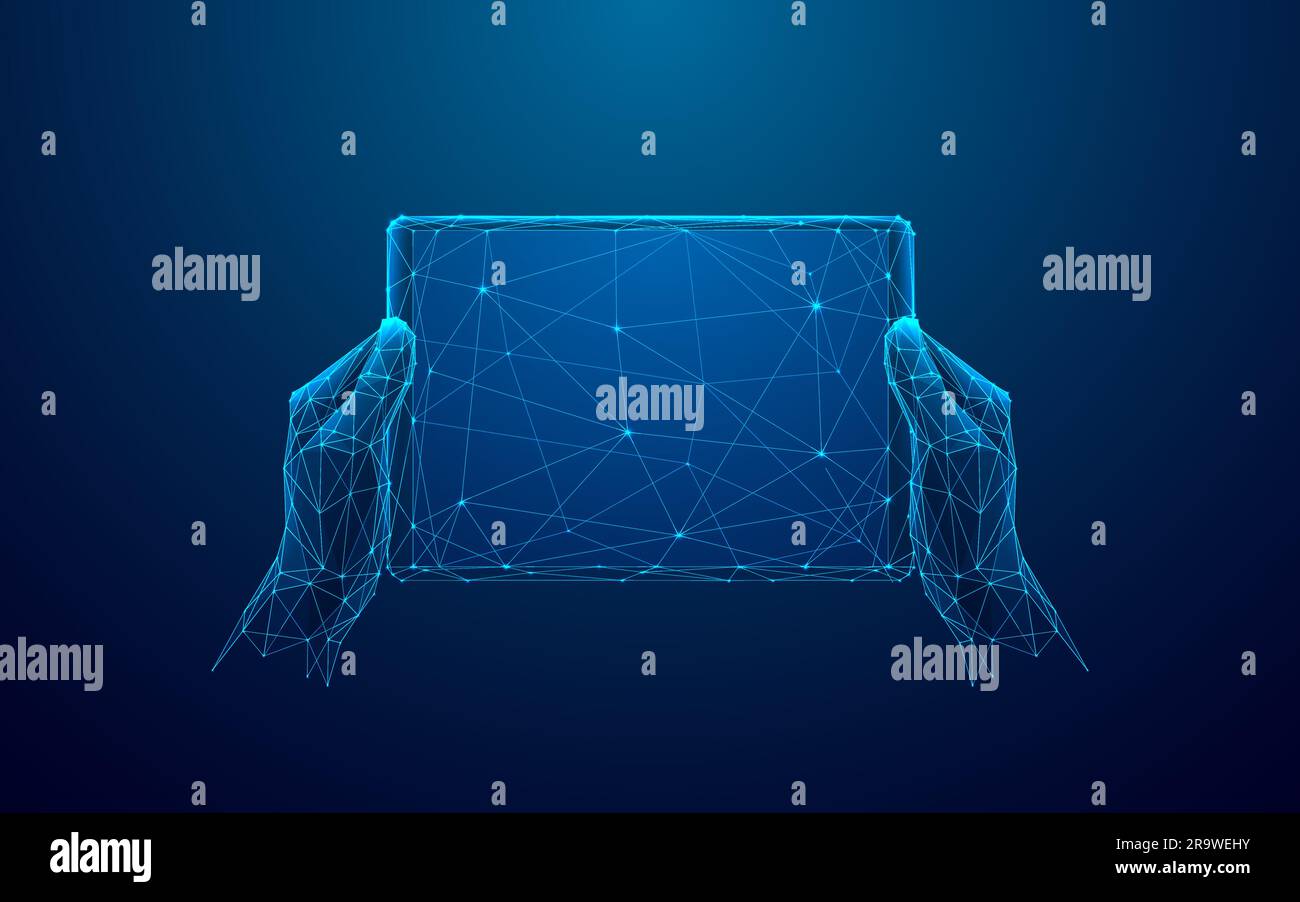 Abstraktes digitales Handheld-Tablet mit leerem Bildschirm. Stock Vektor