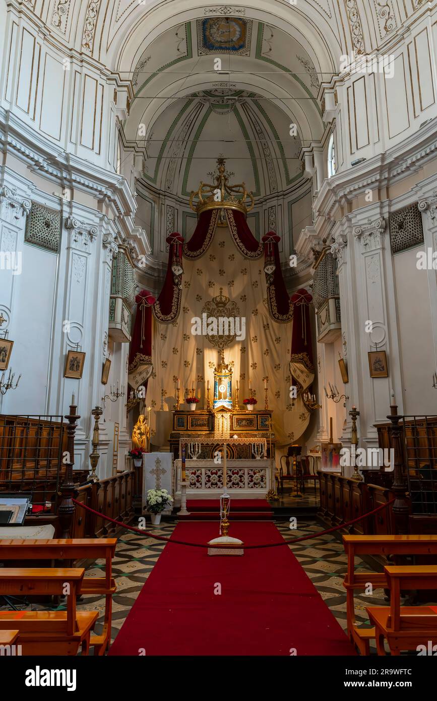 Innere von Chiesa di San Giuseppe XVIII. Jahrhundert, Ragusa Ibla, Sizilien, Italien. Die Kirche im Barockstil wurde zwischen 1756 und 1796 erbaut. Stockfoto