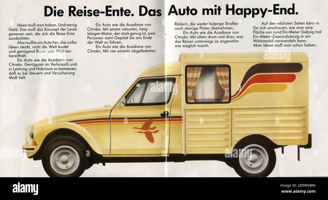 Werbung, Autos, Citroen Acadiane, Prospekt, Citroen Automobil AG, KÖLN, 1981, "ADDITIONAL-RIGHTS-CLEARANCE-INFO-NOT-AVAILABLE" Stockfoto