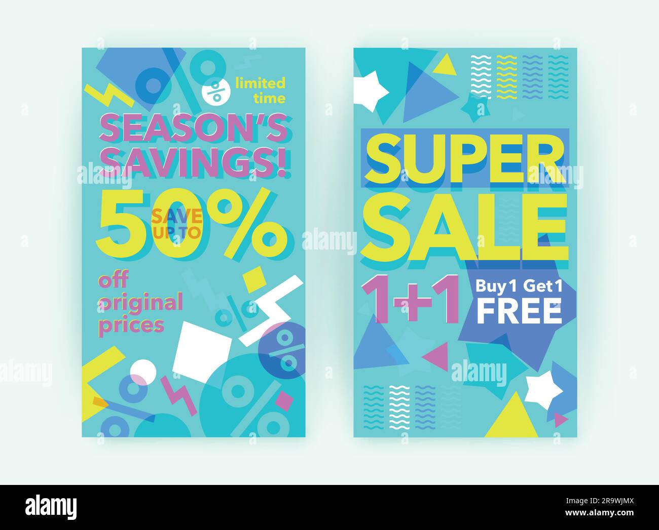 Bannervorlage für den Verkauf von Websites mit blauer moderner Linienzeichnung. Banner für Rabatte. Vektorzeichnung Mode Newsletter-Designs, Poster-Design für Print oder Stock Vektor