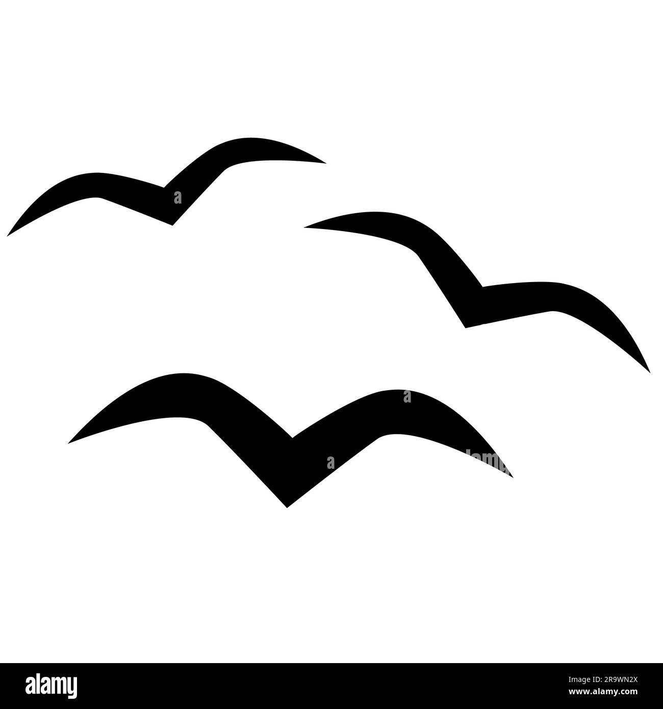 Möwe-Symbol. Vögel einfaches Schild. Flacher Stil. Stockfoto