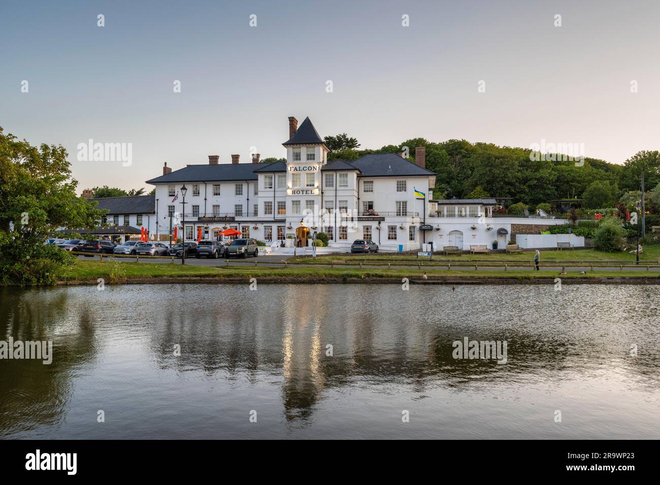 The Falcon Hotel on the Bude Canal, Bude, North Cornwall, England, Großbritannien Stockfoto