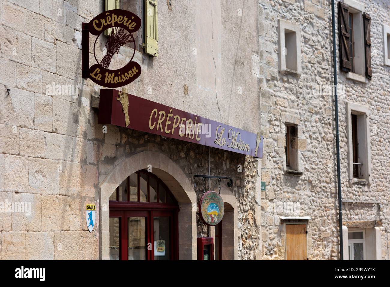 Creperie Restaurant Reilhanette Nyons Drome Auvergne-Rhone-Alpen Frankreich Stockfoto