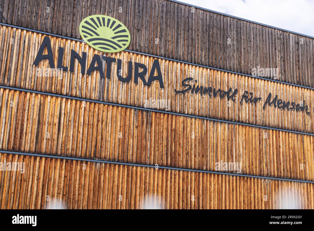 Alnatura Vertriebszentrum, Logistikzentrum, das weltweit größte Hochregallager aus Holz, Architektur im Holzbau, Lorsch Stockfoto