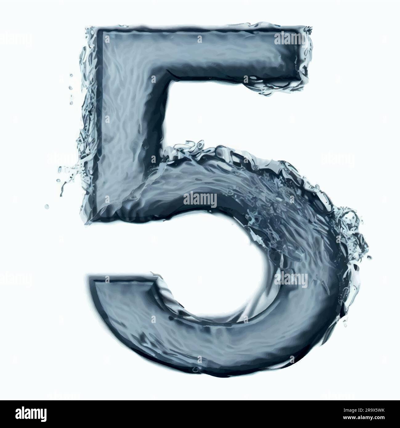 Nummer fünf in Form von Wasser Stock Vektor