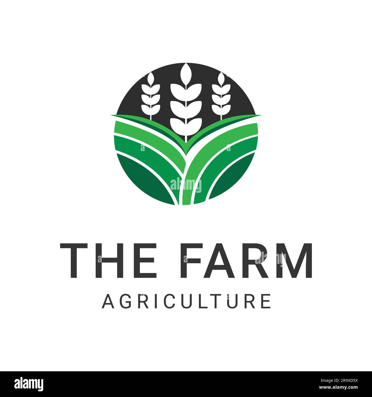 Green Farm Logo Design Farming Logo Stock Vektor