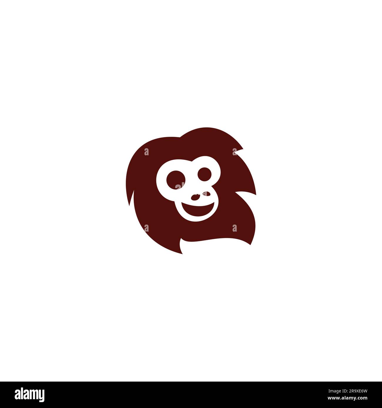 „Monkey Kids“-Logo Einfach. Affenkopf-Logo Stock Vektor