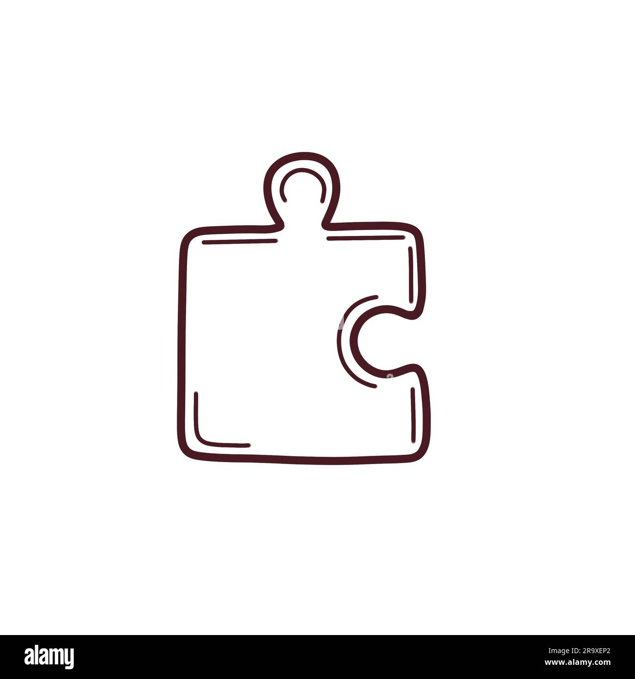 Ein Puzzleteil. Fragment eines Puzzle-Symbols. Symbol für Instagram Highlights, Storys, Websites, andere soziale Netzwerke. Stockfoto