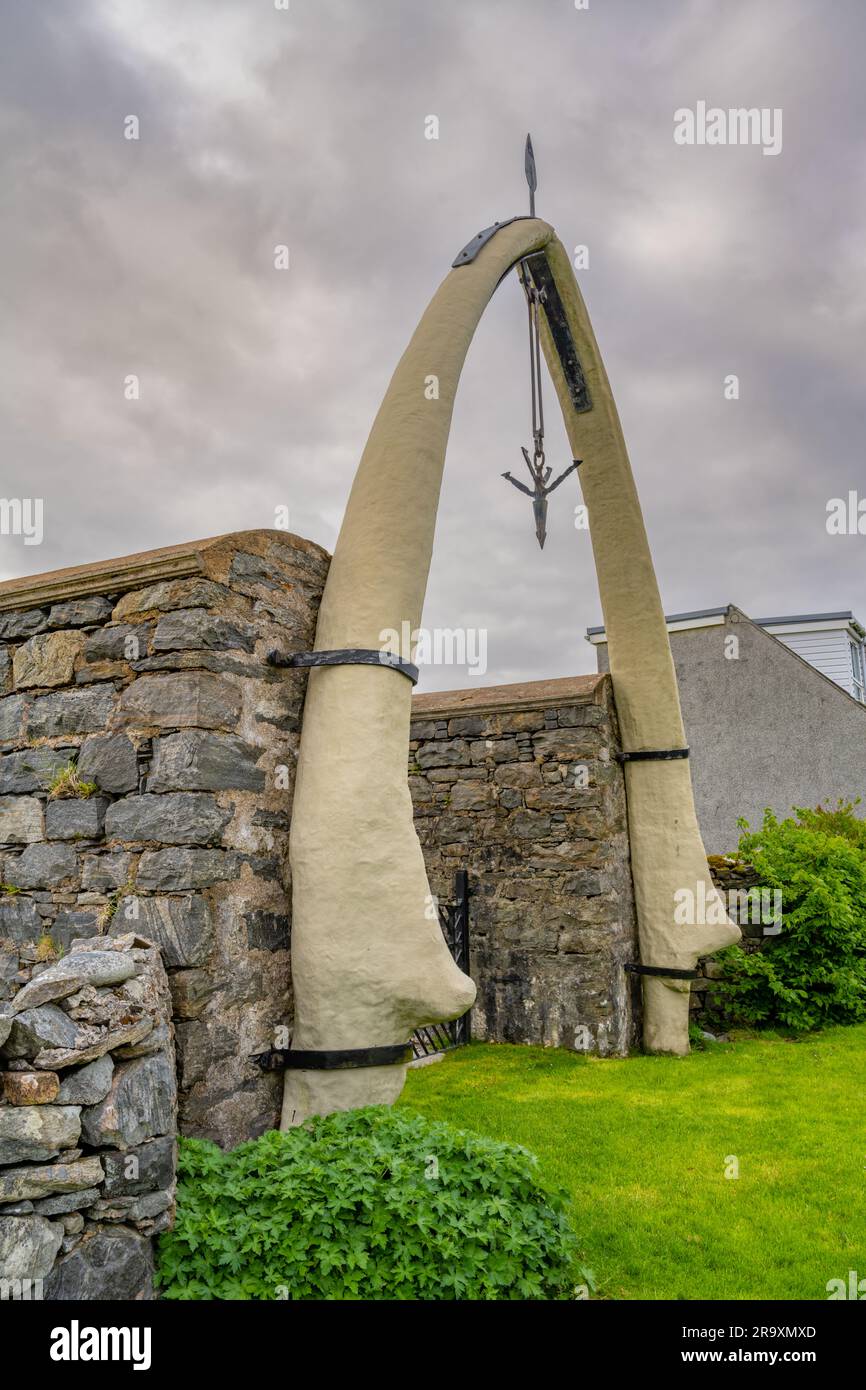 Whalebone Arch von der A858, Bragar, Isle of Lewis Stockfoto