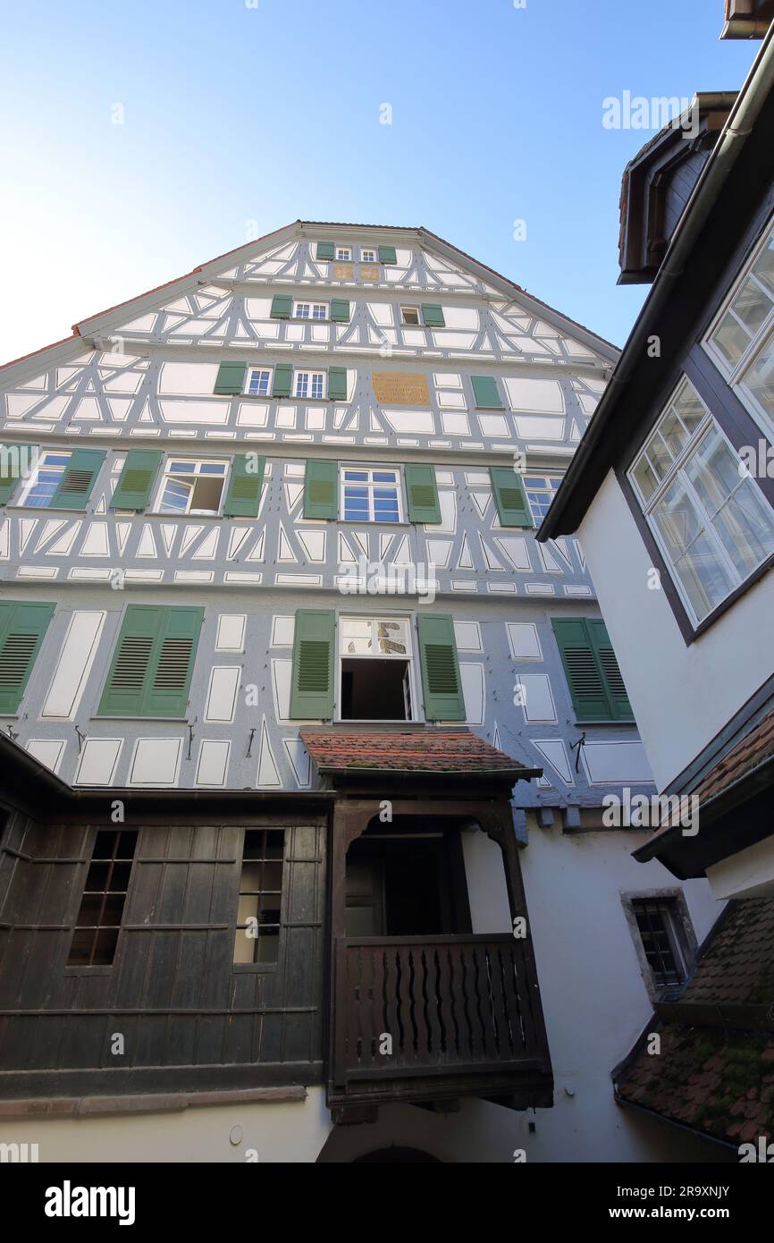 Innenhof des 1519 erbauten Stubenschen Schlösschen in Horb am Neckar, Neckar-Tal, Nordschwarzwald, Schwarzwald, Baden-Württemberg, Stockfoto