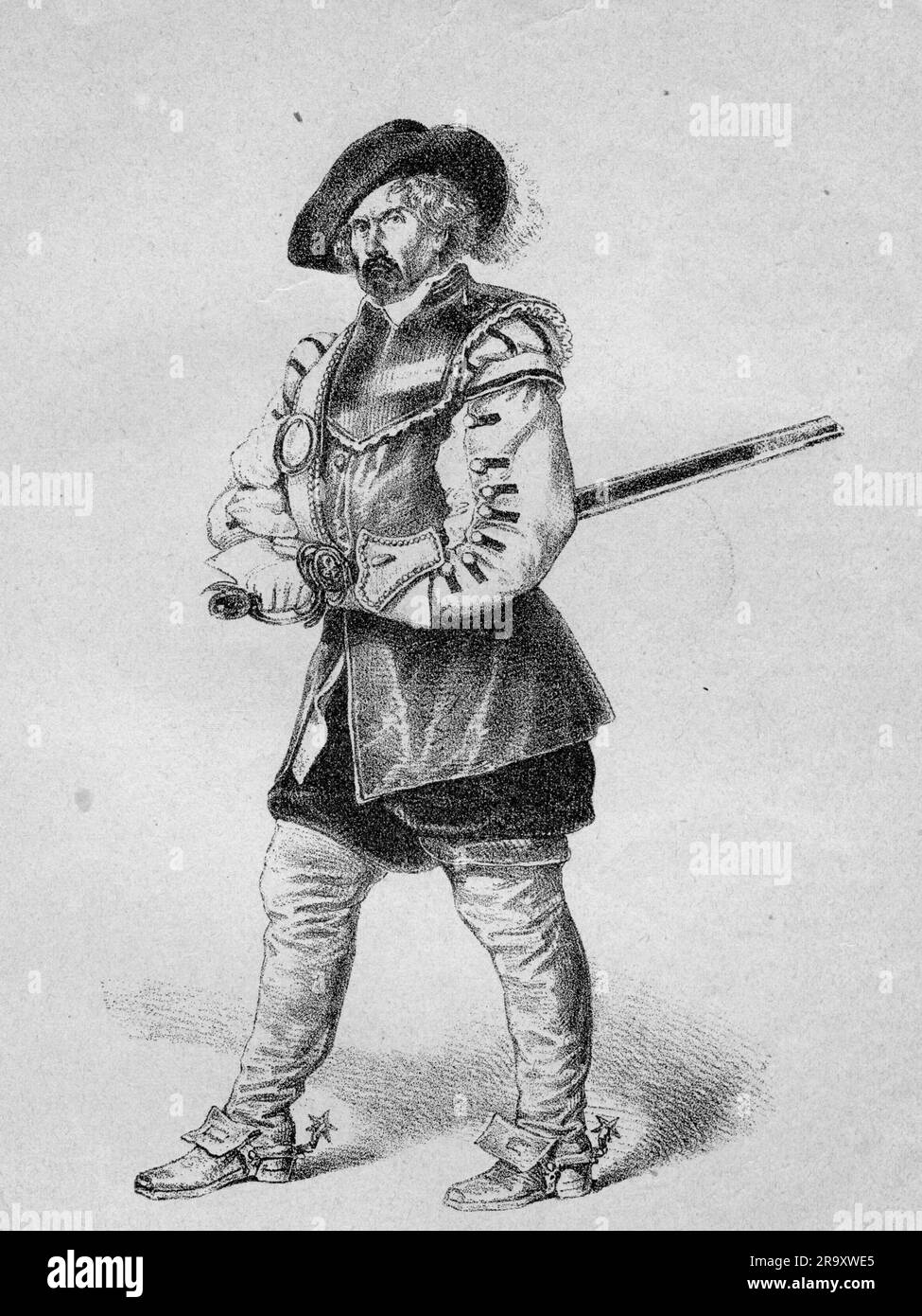 Seydelmann, Karl, 24.4.1793 - 17,3.1842, deutscher Schauspieler, als Oliver Cromwell, In „die Royalisten“ MUSS DAS URHEBERRECHT DES KÜNSTLERS NICHT GELÖSCHT WERDEN Stockfoto
