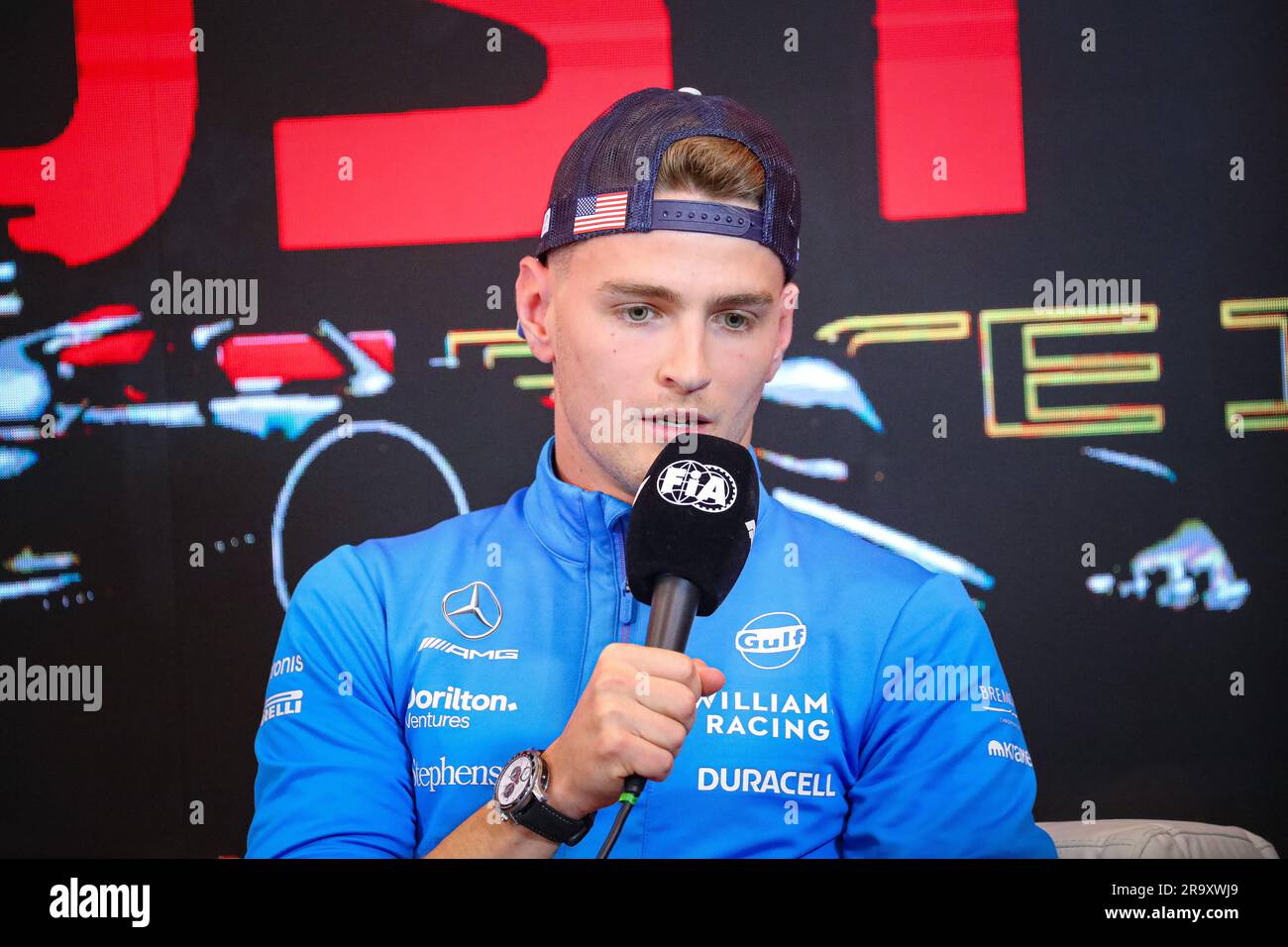 #02 Logan SarSergeant, (USA) Williams Mercedes während des österreichischen GP, Spielberg 29. Juni-2. Juli 2023 auf dem RedBull Ring, Formel-1-Weltmeisterschaft 2023. Stockfoto